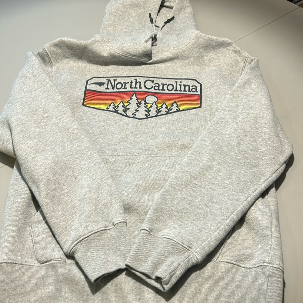 North Carolina Gray “State of Mind” Small Hoodie  Very Thick
